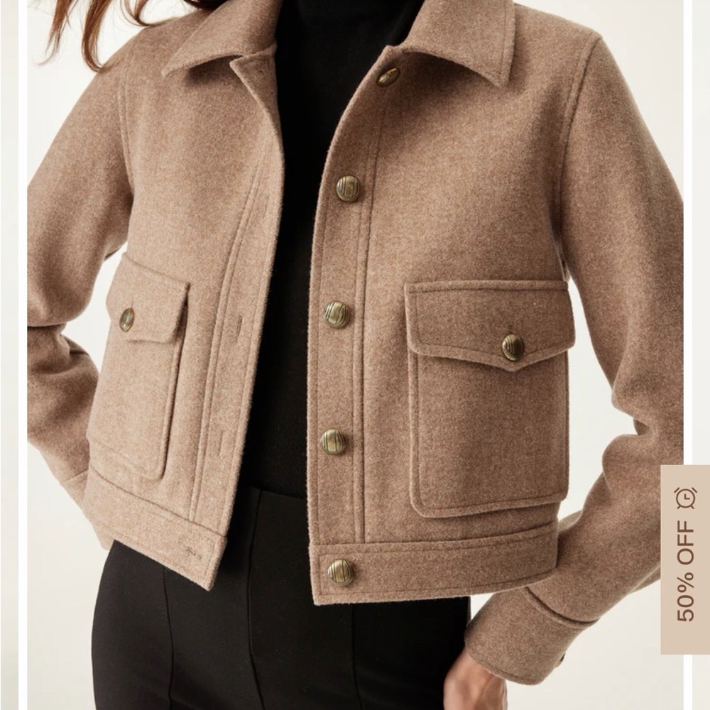 OGL Women's Rust Shirt Jacket with Brass Buttons - Picture 9 of 13